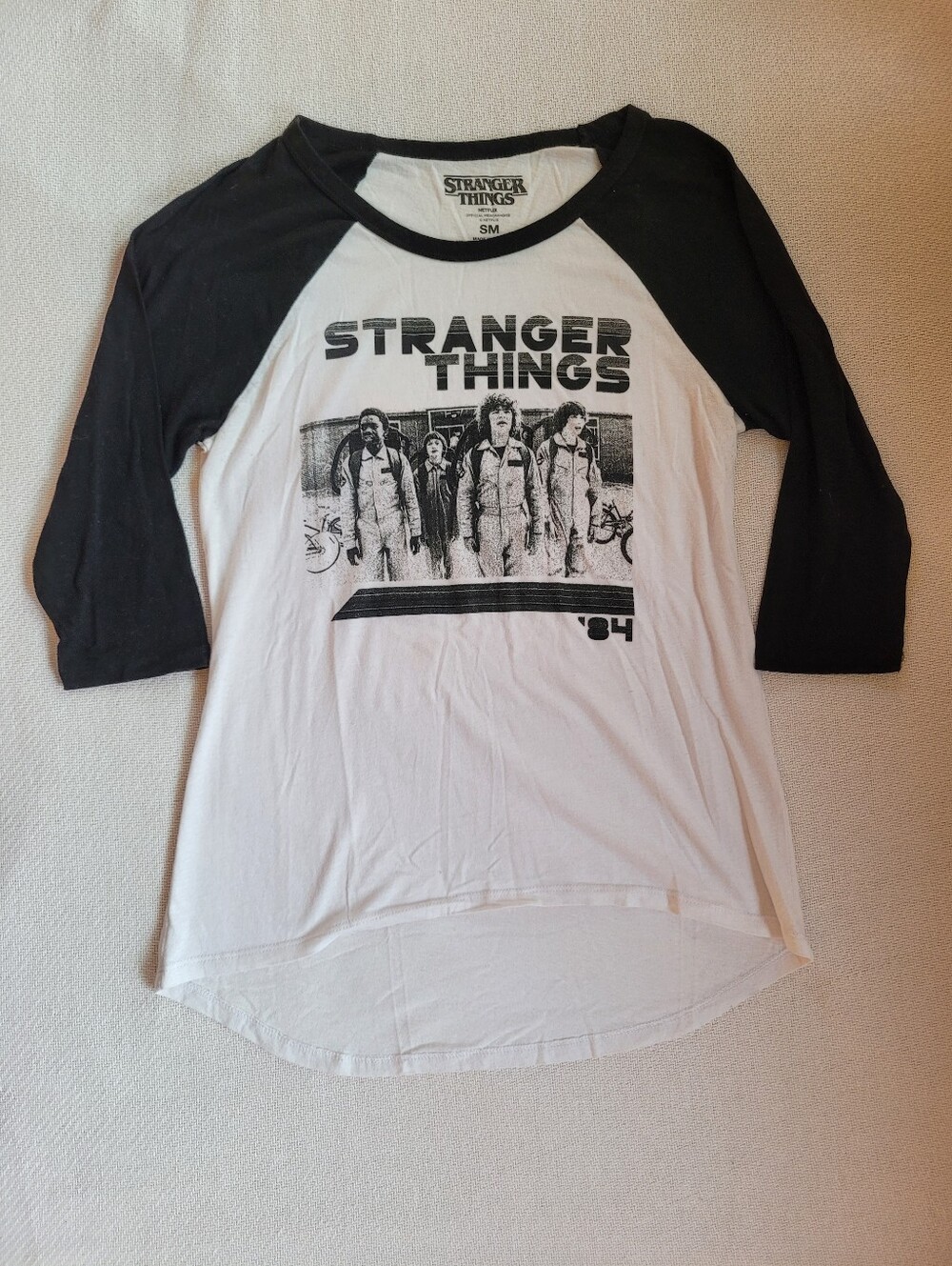 Stranger Things '84 Raglan Tee - Black & White